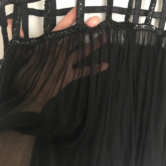 FREE PEOPLE NWOT Black sequin cross hatched dress - Picture 2 of 5